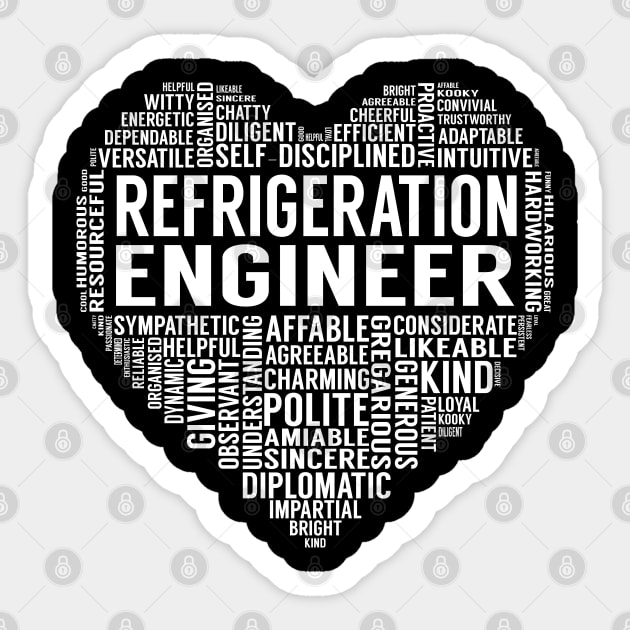 Refrigeration Engineer Heart Sticker by LotusTee